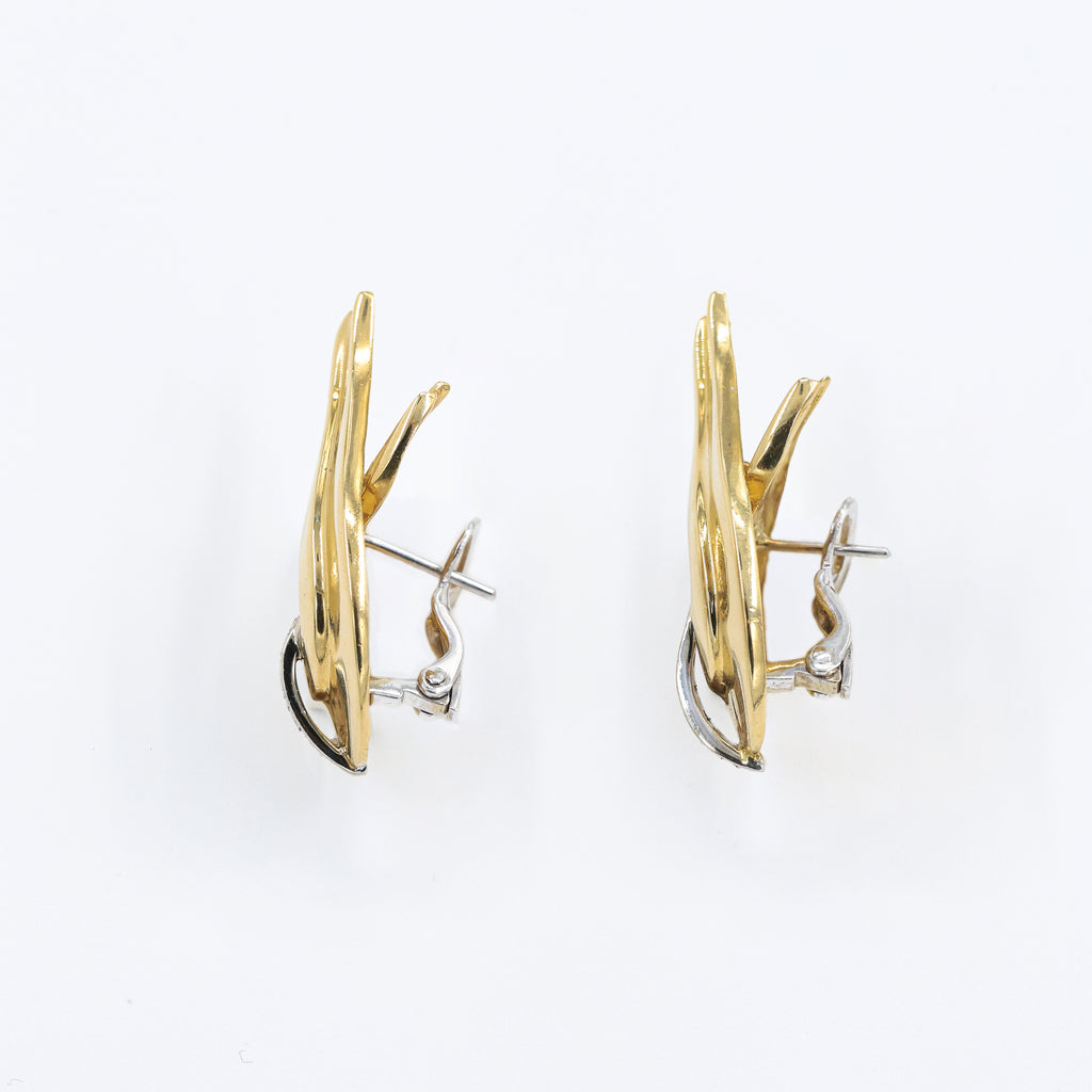 1980s Flame Eaarings with Diamonds