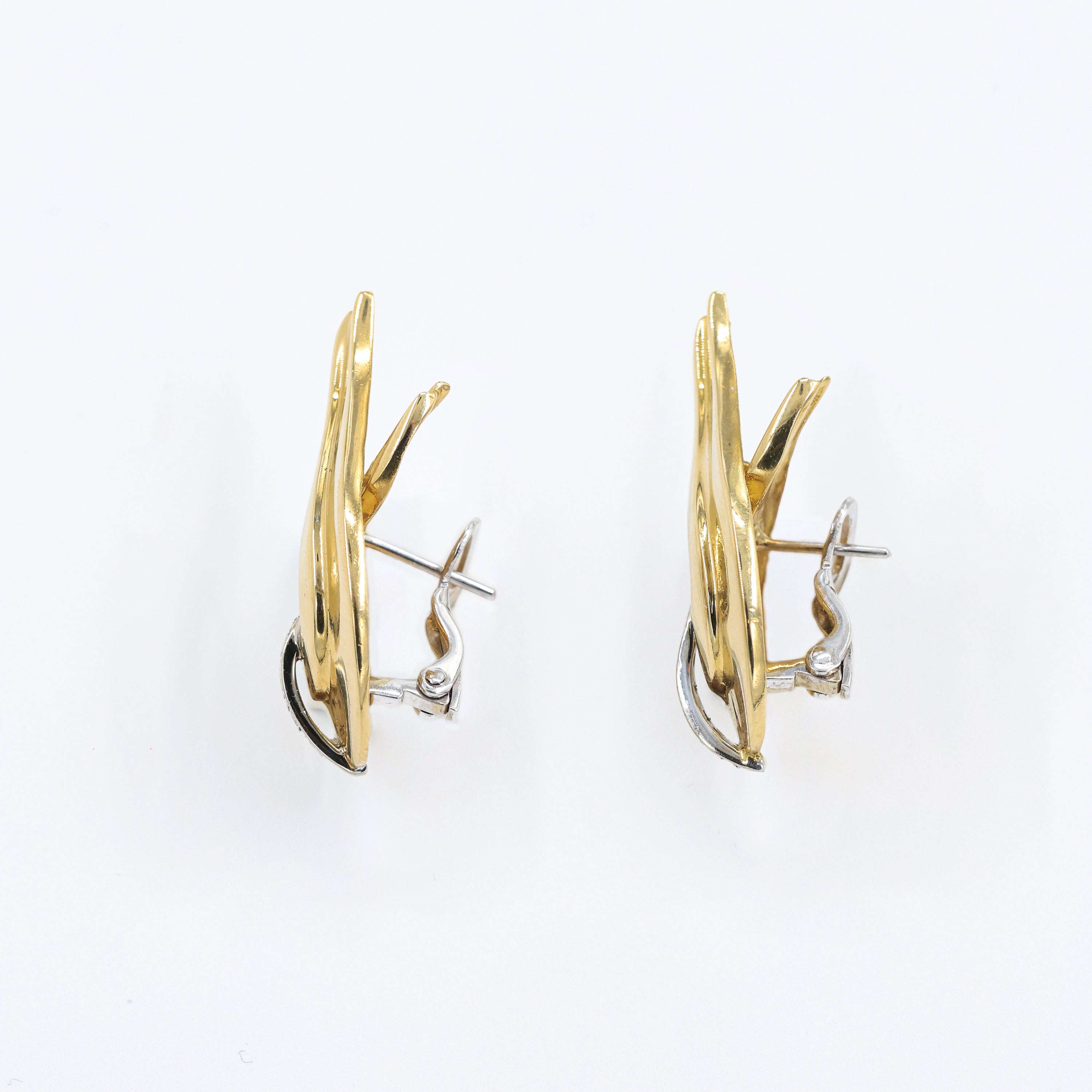 1980s Flame Eaarings with Diamonds