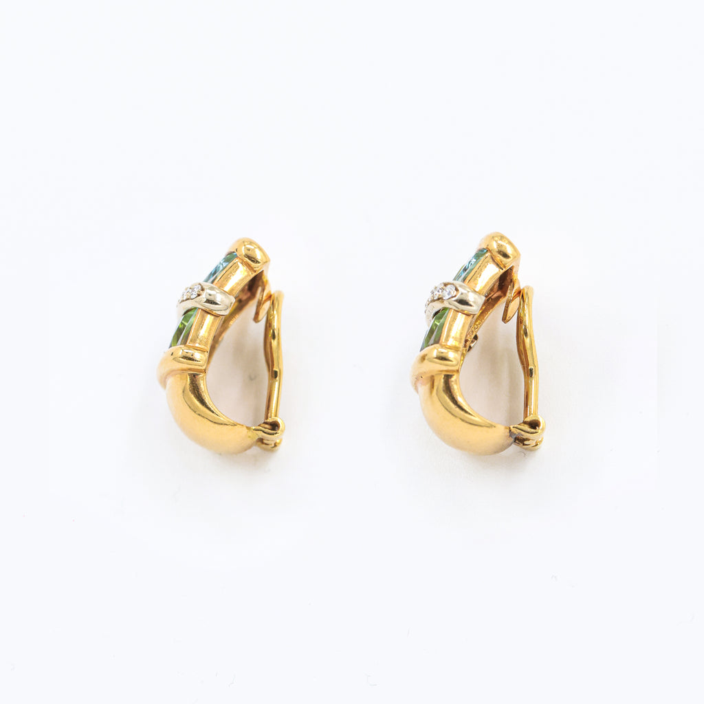 1980s Gio Caroli Earrings with Diamonds and Topazes