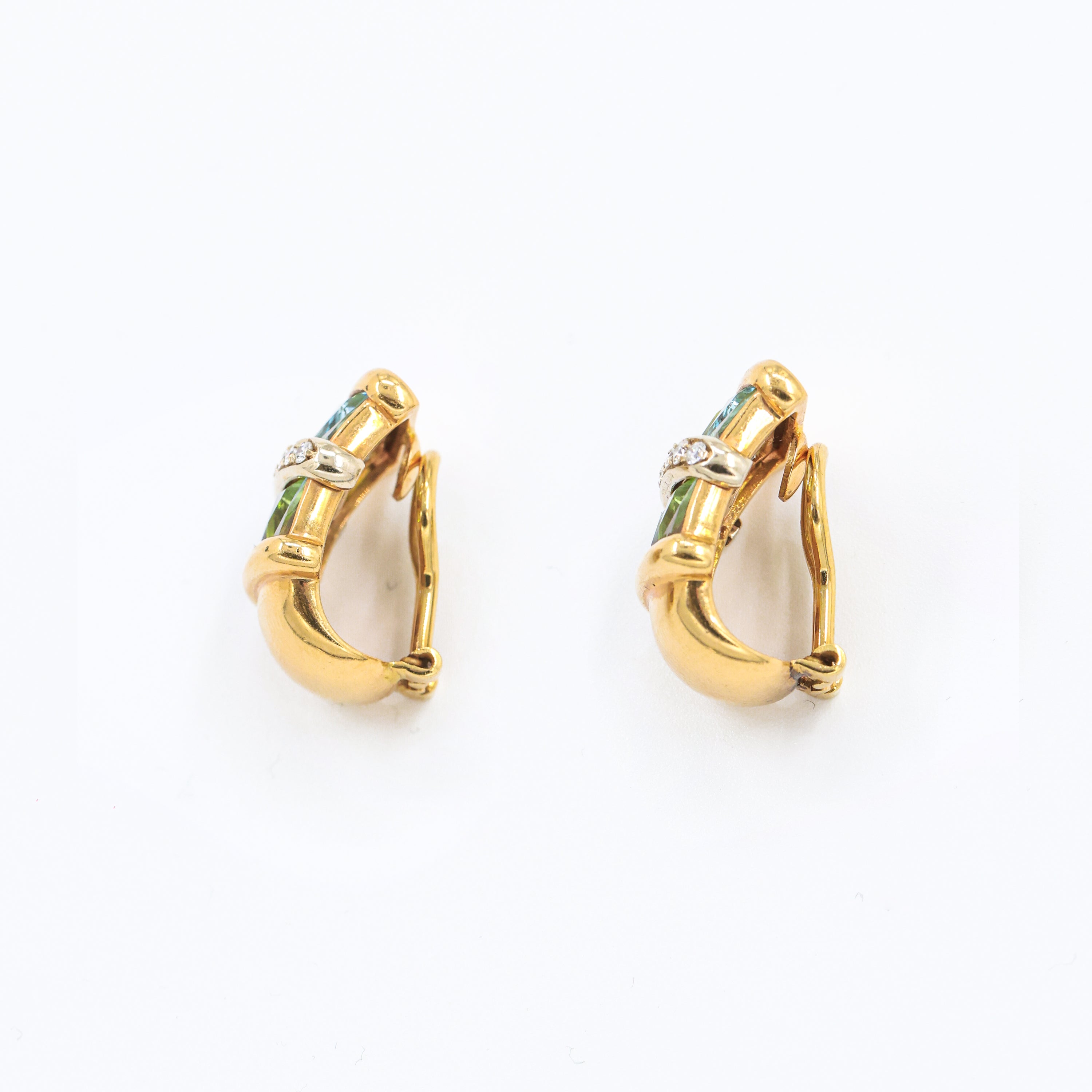 1980s Gio Caroli Earrings with Diamonds and Topazes