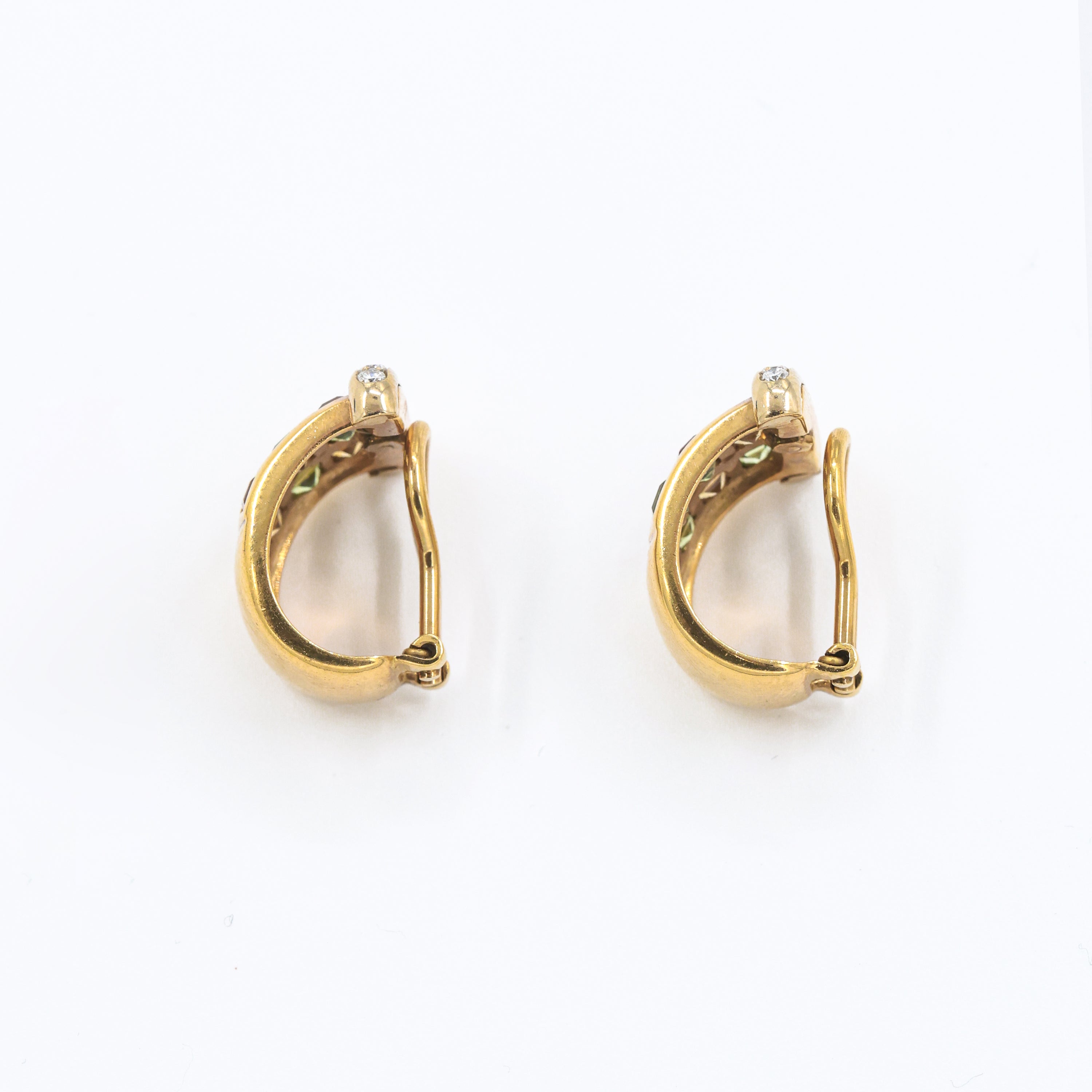 1980s Earrings with Diamonds and Tourmalines